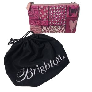 Brighton Power of PINK  Hearts W/Duster Bag & Strap Crossbody Purse Small